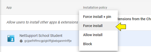 Google Admin Console Force Install
