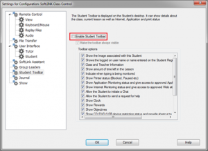 How to disable the SoftLINK Student Toolbar